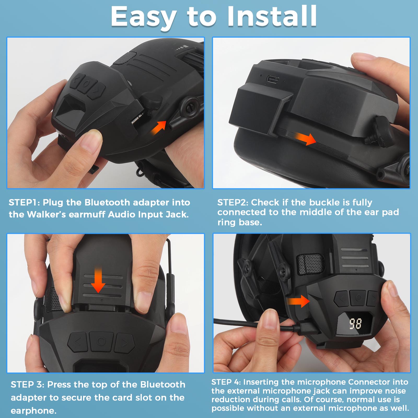 Walker's Razor Electric Earmuffs Bluetooth Adapter